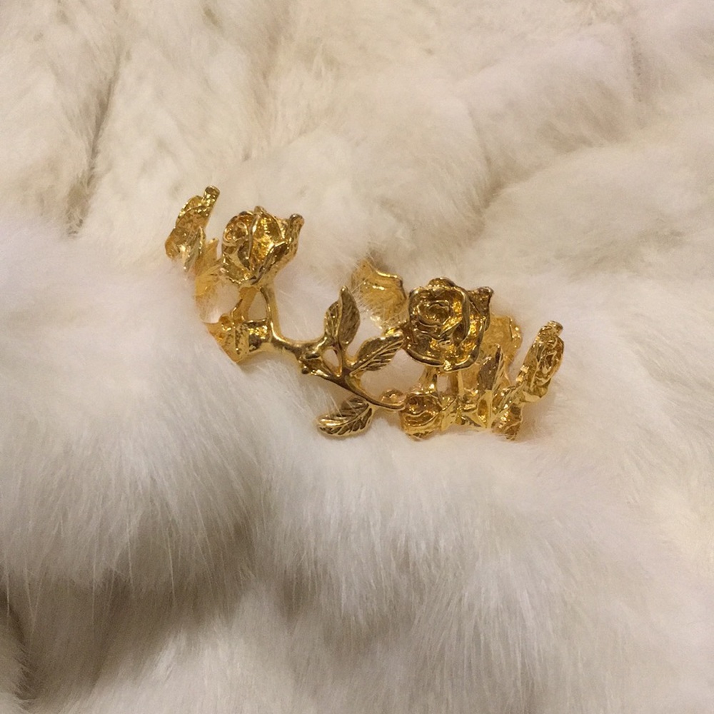 SOLD!!! Plus Size Gold Rose Flower Bracelet